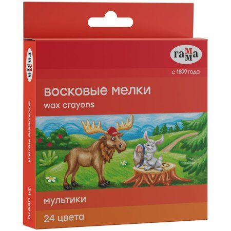 Мелки восковые ГАММА "Мультики" 24 цв круглые RE-2131018_01_31