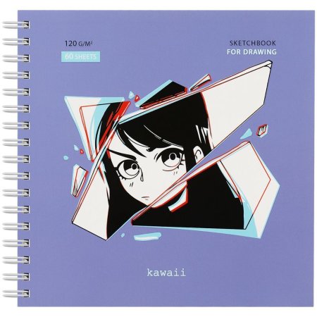 Скетчбук 60л. 150 x 150 мм MESHU "Kawaii" 120 г/м2, на гребне RE-MS_44869