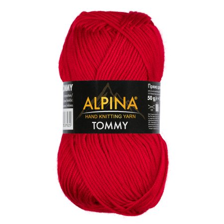 Пряжа ALPINA Tommy 100% микнес 1 х 50 г 130 ± 10 м №019 красный ALP-TOM-019