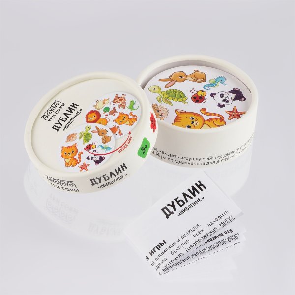 Настольная игра: ТРИ СОВЫ "Дублик. Животные" 60 карточек RE-НИ_66568