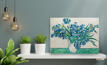 Кристальная (алмазная) мозаика ФРЕЯ на подрамнике "Ирисы, Винсент ван Гог" 40 х 30 см MET-ALPD-028