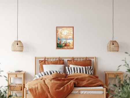 Набор для раскрашивания по номерам (холст на подрамнике) ФРЕЯ 40 х 30 см "Тихий причал" PNB/PM-122