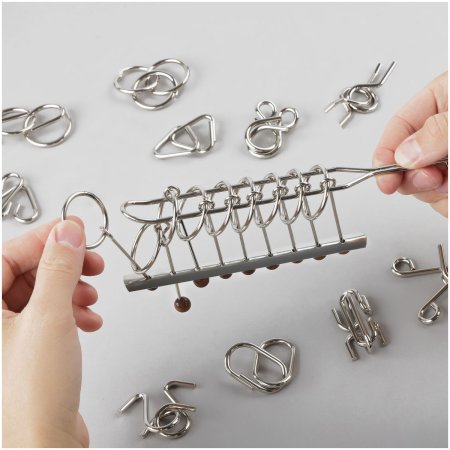 Набор металлических головоломок ТРИ СОВЫ 18 шт, картонная коробка RE-PM15_17703