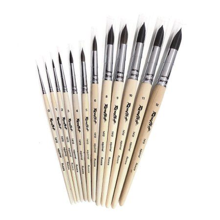 Кисть Roubloff Серия 1410 белка круглая лаковое покрытие ручка короткая №0 MPЖБ1-00-80Б