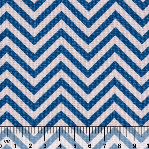 Ткань для пэчворка PEPPY БАБУШКИН СУНДУЧОК 50 x 55 см 140 ± 5 г/м2 100% хлопок БС-32 зигзаг ярко-синий