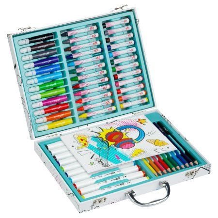 Набор для рисования ArtSpace 58 предметов, подарочный бокс: 10 скетч-маркеров, 10 цв. карандашей, 12 фломастеров, 12 пастелей, 12 воск.мелков, блокнот, точилка RE-DS_55060