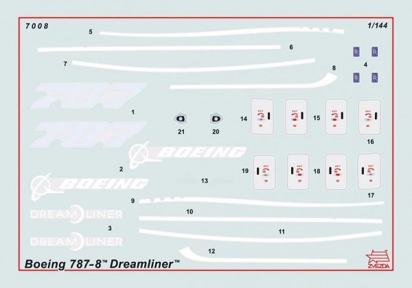 Сборная модель: Самолет "Боинг 787", З-7008