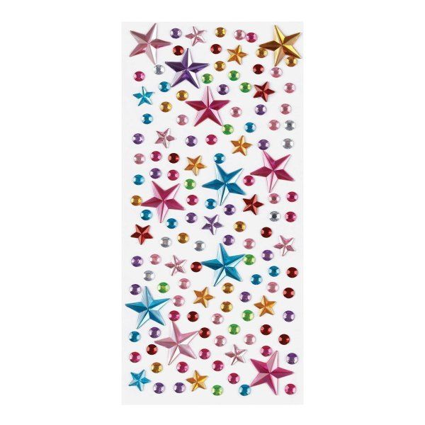 Наклейки акриловые MESHU "Shiny stars" 25 x 10 см, стразы, 137 накл, инд. уп., европодвес RE-MS_46775