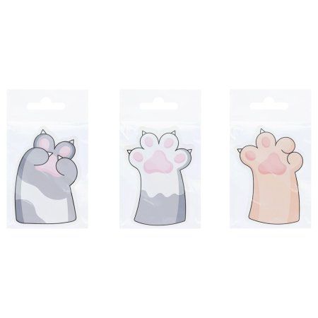 Самоклеящийся блок фигурный MESHU "Paws" 40л, европодвеc, ассорти RE-MS_54255