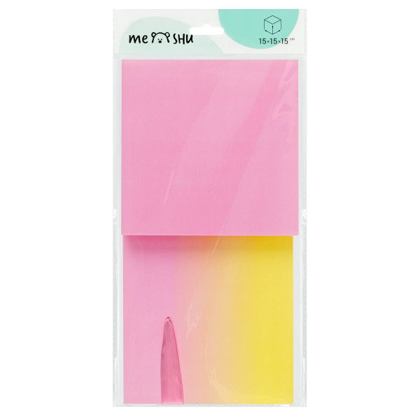 Коробка складная подарочная MESHU "Duotone. Pink-Orange gradient" 15 x 15 x 15 см, с лентой RE-MS_54168
