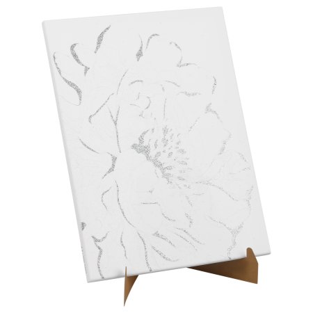 Картина по номерам на холсте с глиттером ТРИ СОВЫ "Серебро на цветке" 30 x 40 см с акриловыми красками и кистями RE-КХг3040_57052