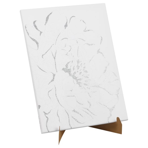 Картина по номерам на холсте с глиттером ТРИ СОВЫ "Серебро на цветке" 30 x 40 см с акриловыми красками и кистями RE-КХг3040_57052