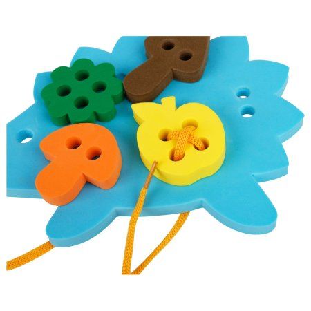 Развивающая игрушка ТРИ СОВЫ Шнуровка "Ежик" EVA, 6 элементов, шнурок RE-ШН002