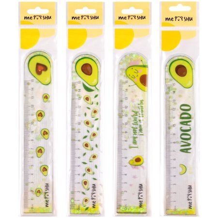 Линейка 15 см MESHU "Avocado" ПВХ с блестками, гибкая, ассорти, европодвес RE-SRav_65523 Линейка 15 см MESHU "Avocado" ПВХ с блестками, гибкая, ассорти, европодвес RE-SRav_65523