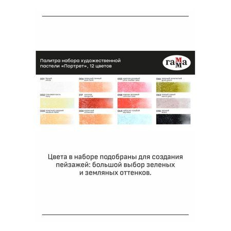 Пастель художественная ГАММА "Старый мастер" Портрет 12 цв, картон. упаковка RE-2309192