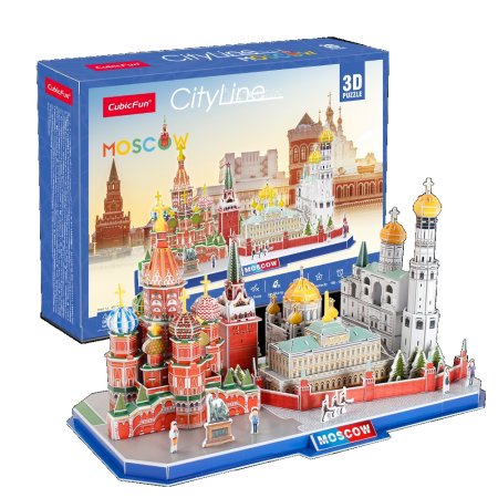 3D пазл CubicFun Серия "CityLine" Москва, 204 деталей UT-MC266h