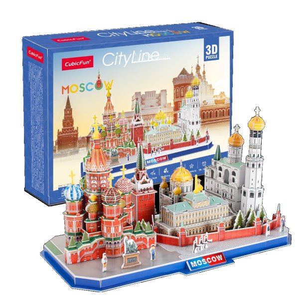 3D пазл CubicFun Серия "CityLine" Москва, 204 деталей UT-MC266h