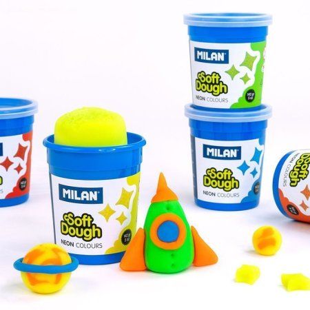 Набор массы для лепки MILAN Soft Dough Neon 5 цв x 142 г (неоновые цвета) ML-913505N Набор массы для лепки MILAN Soft Dough Neon 5 цв x 142 г (неоновые цвета) ML-913505N