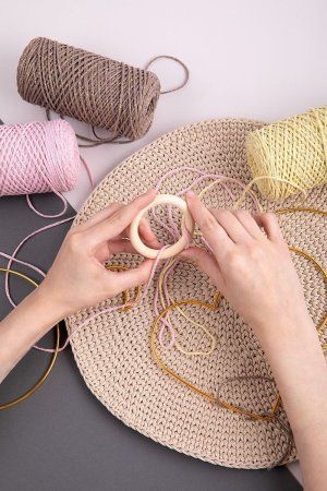 Кольца для макраме GAMMA бук d 40 мм 3 шт в пакете с картонным еврослотом RKW-004