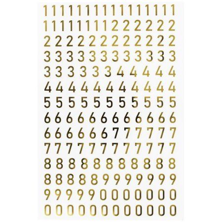 Наклейки ПВХ MESHU "Golden numbers" 10 x 21 см фольга, 170 наклеек RE-MS_43585