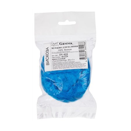 Волокно для валяния GAMMA 100% вискоза 25 г яр.голубой FV-025-1229 Волокно для валяния GAMMA 100% вискоза 25 г яр.голубой FV-025-1229