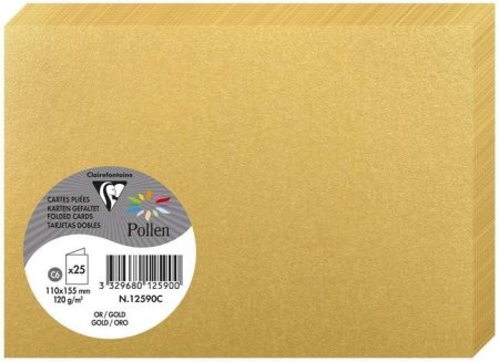 Заготовка для открытки сложенная CLAIREFONTAINE Pollen 110 x 155 мм 210 г/м2 1 шт, золото RH-12590C