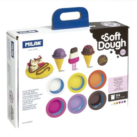 Набор массы для лепки MILAN Soft Dough Ice Creams and Waffles 6 цв x 59 г + аксессуары ML-913306ICW