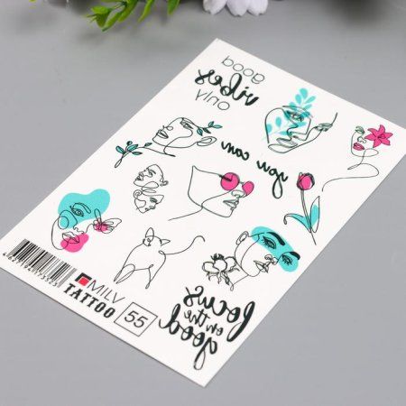 Татуировка на тело "Лица" 10 x 15 см SIM-7064900