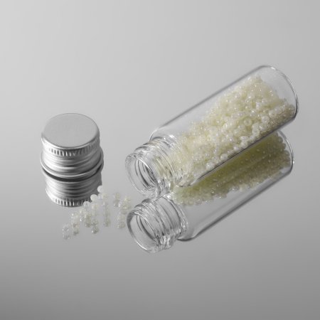 Баночки для хранения бисера 15 мл, d 6 x 2.2 см (в наборе 5 шт) стекло, алюминий АУ SIM-4337252