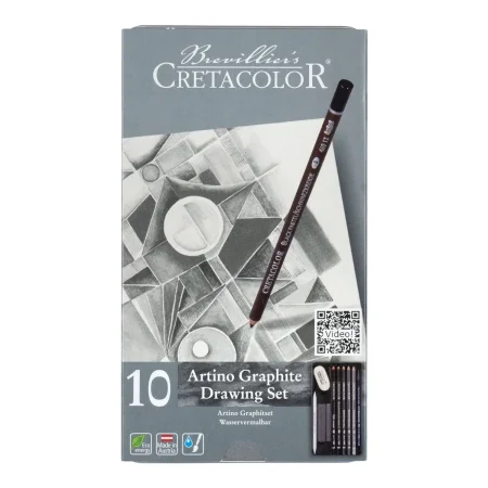 Набор для графики CRETACOLOR Artino Graphite 10 предметов, мет.пенал CR40021 Набор для графики CRETACOLOR Artino Graphite 10 предметов, мет.пенал CR40021