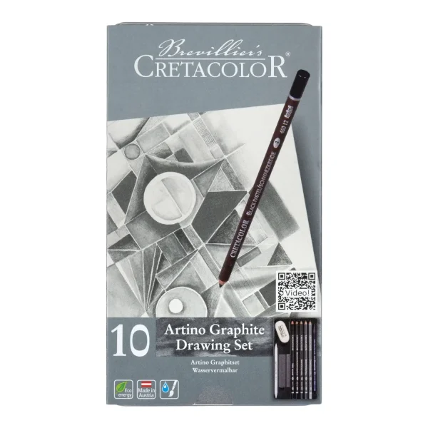 Набор для графики CRETACOLOR Artino Graphite 10 предметов, мет.пенал CR40021