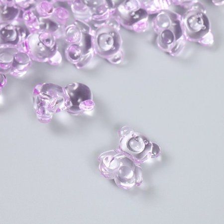 Декор для творчества пластик "Медвежонок" сиреневый 25 шт 1.8 x 1.5 x 1 см SIM-9129448