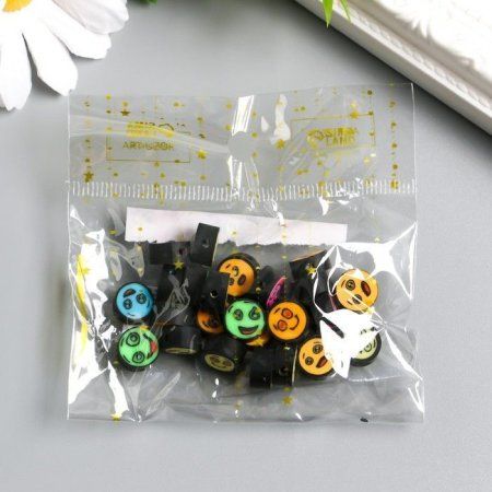 Бусины для творчества PVC "Весёлый смайлик" набор 25 шт 0.5 х 0.9 х 0.9 см SIM-9127256