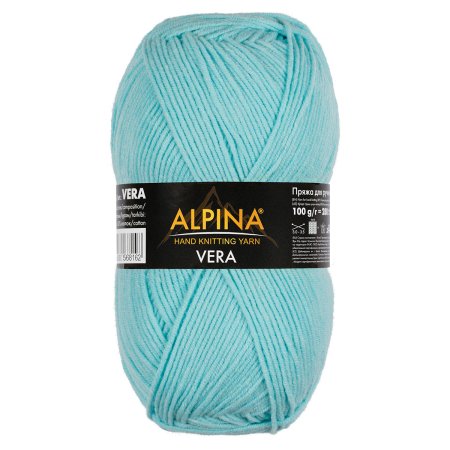 Пряжа ALPINA Vera 55% акрил, 45% хлопок 1 х 100 г 280 ± 15 м №06 голубой ALP-VER-06