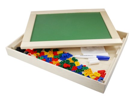 Доска двухсторонняя магнитно-маркерная с поддоном, русский алфавит, цифры, знаки KOR-02272