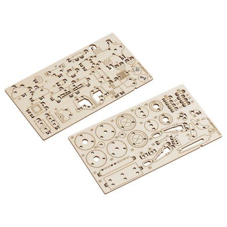 Конструктор деревянный ТРИ СОВЫ "Бульдозер" 11 x 4.2 x 4.5 см, 58 деталей, пакет с еврослотом RE-ДКНС010