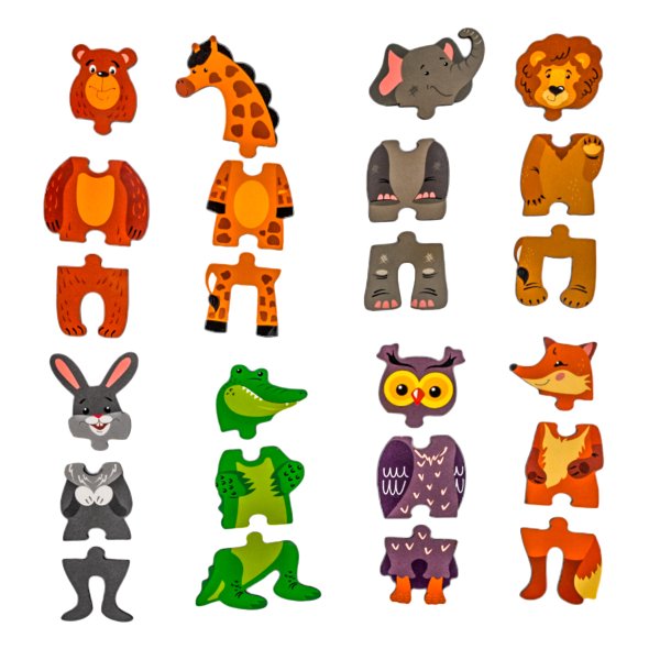 Деревянный пазл Десятое королевство "Веселый зоопарк" 24 элементов KOR-05263