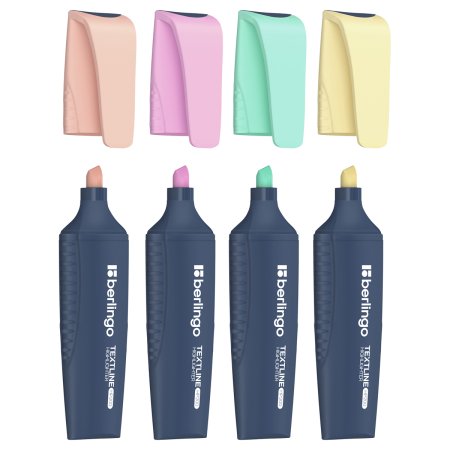 Набор текстовыделителей Berlingo "Textline HP200" 4 пастельных цвета 1-5 мм, европодвес RE-T5020