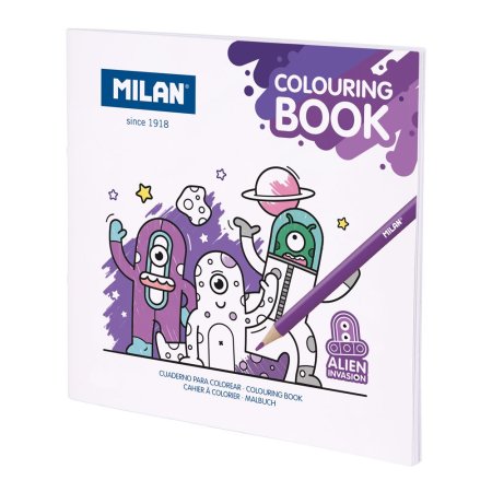 Альбом для раскрашивания MILAN "Нашествие пришельцев", 20 иллюстраций, 21×21 см, с перфорацией ML-54218GC06