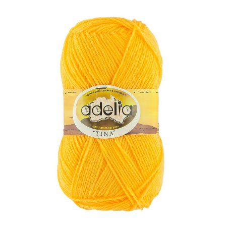 Пряжа ADELIA Tina 100% акрил 1 x 100 г 308 ± 10 м №154 желтый ADE-TIN-154