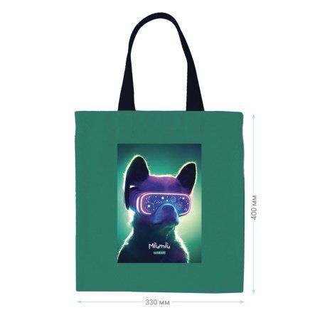 Сумка-шоппер MESHU "MiuMiu" 33 x 40 см, канвас, с карманом RE-MS_50143