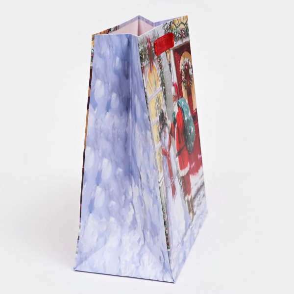 Пакет подарочный ламинированный 18 х 23 х 10 см "Снеговик с Сантой" SIM-10462616