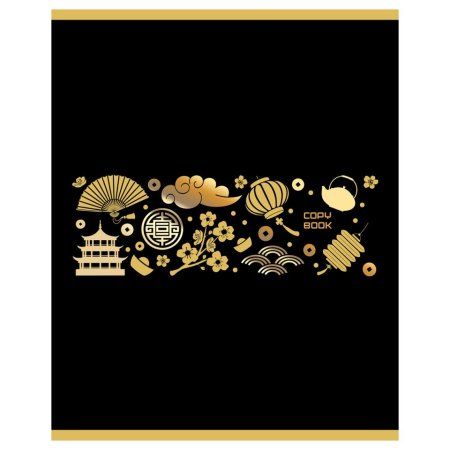 Тетрадь 80л. A5 клетка BG "Dragon" матовая ламинация, тиснение фольгой RE-Т5ск80_лм_тф_12070