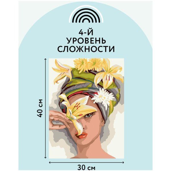 Картина по номерам на картоне ТРИ СОВЫ "Девушка с лилиями" 30 x 40 см с акриловыми красками и кистями RE-КК_44051