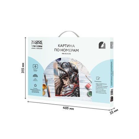 Картина по номерам на холсте ТРИ СОВЫ "Воительница" 30 x 40 см, краски, кисть RE-КХ_44138