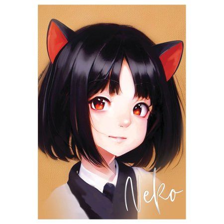 Блокнот А6 40л. MESHU "Neko" на отрывной склейке, матовая ламинация, тиснение фольгой RE-MS_54393