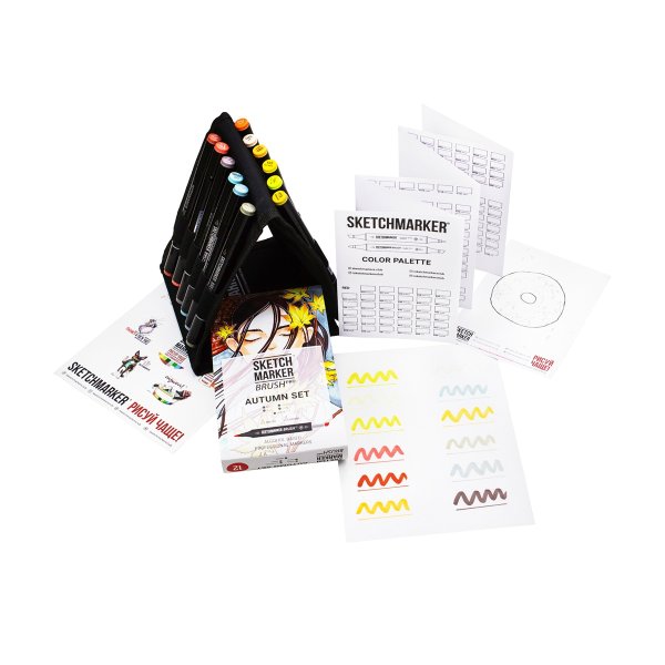 Набор маркеров SKETCHMARKER Brush Autumn Set 12 шт Осень + сумка органайзер MPSMB-12AUTMN