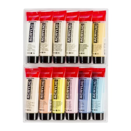 Набор акриловых красок AMSTERDAM Standart 12 цв x 20 мл пастельные цвета RT17820601