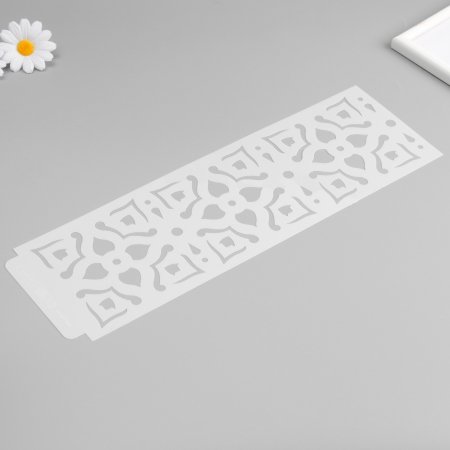 Трафарет Бордюр геометрические цветы 40 х 12 см, пластиковый SIM-9809282