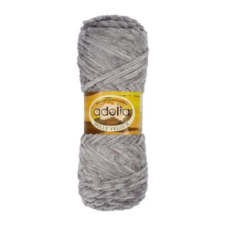 Пряжа ADELIA Dolly Velour 100% микрополиэстер 1 х 100 г 93 ± 6 м №10 серый ADE-DOL-VEL-10